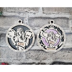 Personalized CHEER Cheerleader 2 Layered Wooden Christmas Ornament